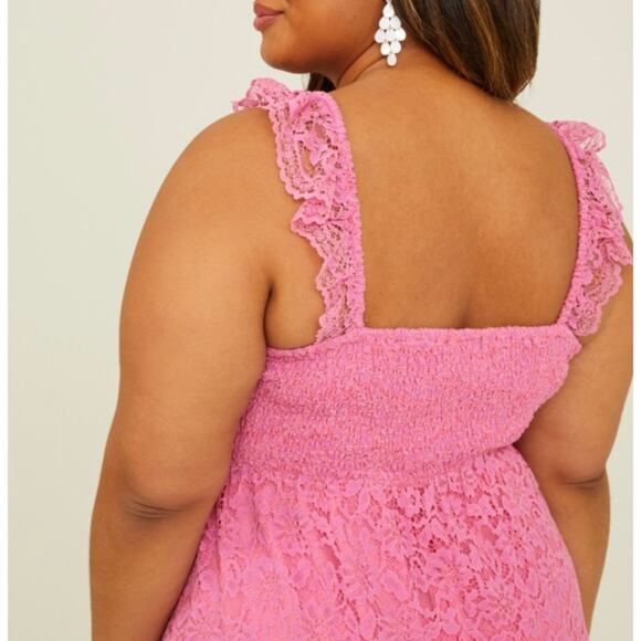 Arula Altar'd State Pink Lace Sleeveless Midi Dress NWT - Picture 6 of 14